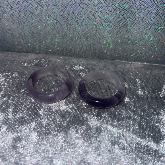 Amethyst rings crystal healing purple geodes natural rocks ring bands π - Picture 8 of 17